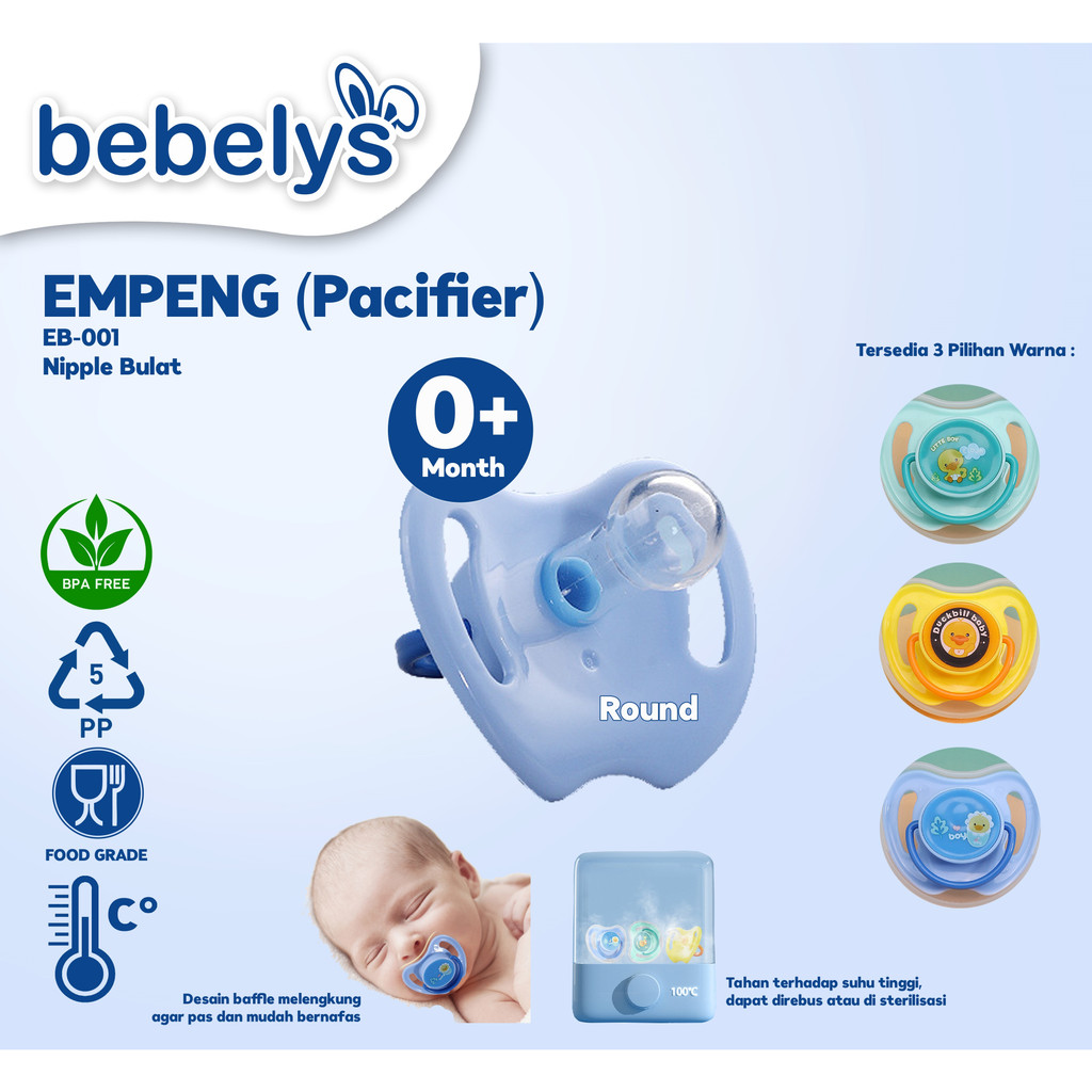 BS / BEBELYS EMPENG BAYI BEBELYS BABY PACIFIER EMPENG BULAT EMPENG GEPENG EMPENG ORTHODONTIC