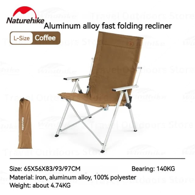 KURSI LIPAT / CAMPING / PORTABLE CHAIR NATUREHIKE CNH22JU059 (TIPE 47)