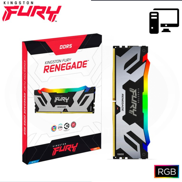 RAM PC Kingston Fury RENEGADE RGB DDR5 32GB (2x16GB) 6000Mhz - Longdimm 32GB DDR5 PC6000