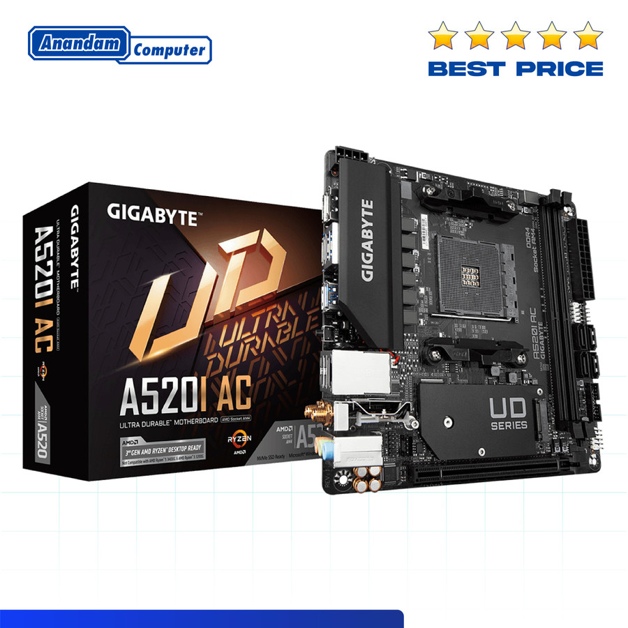 Gigabyte A520I AC (AM4, A520, DDR4, USB 3.2, SATA3)