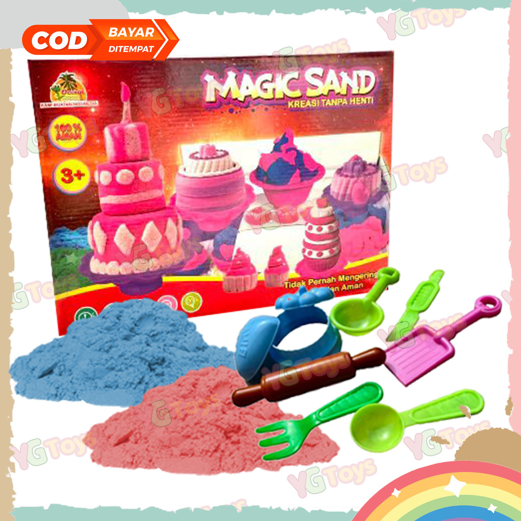 YGtoys Mainan Pasir Ajaib Anak 1 Set Magic Sand Set dan Cetakan Pantai Istana