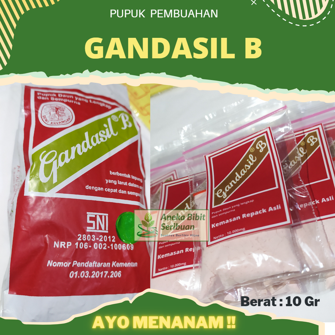 Pupuk Gandasil B Buah NPK Majemuk Fase Generatif Pembungaan Pembuahan - 10gr