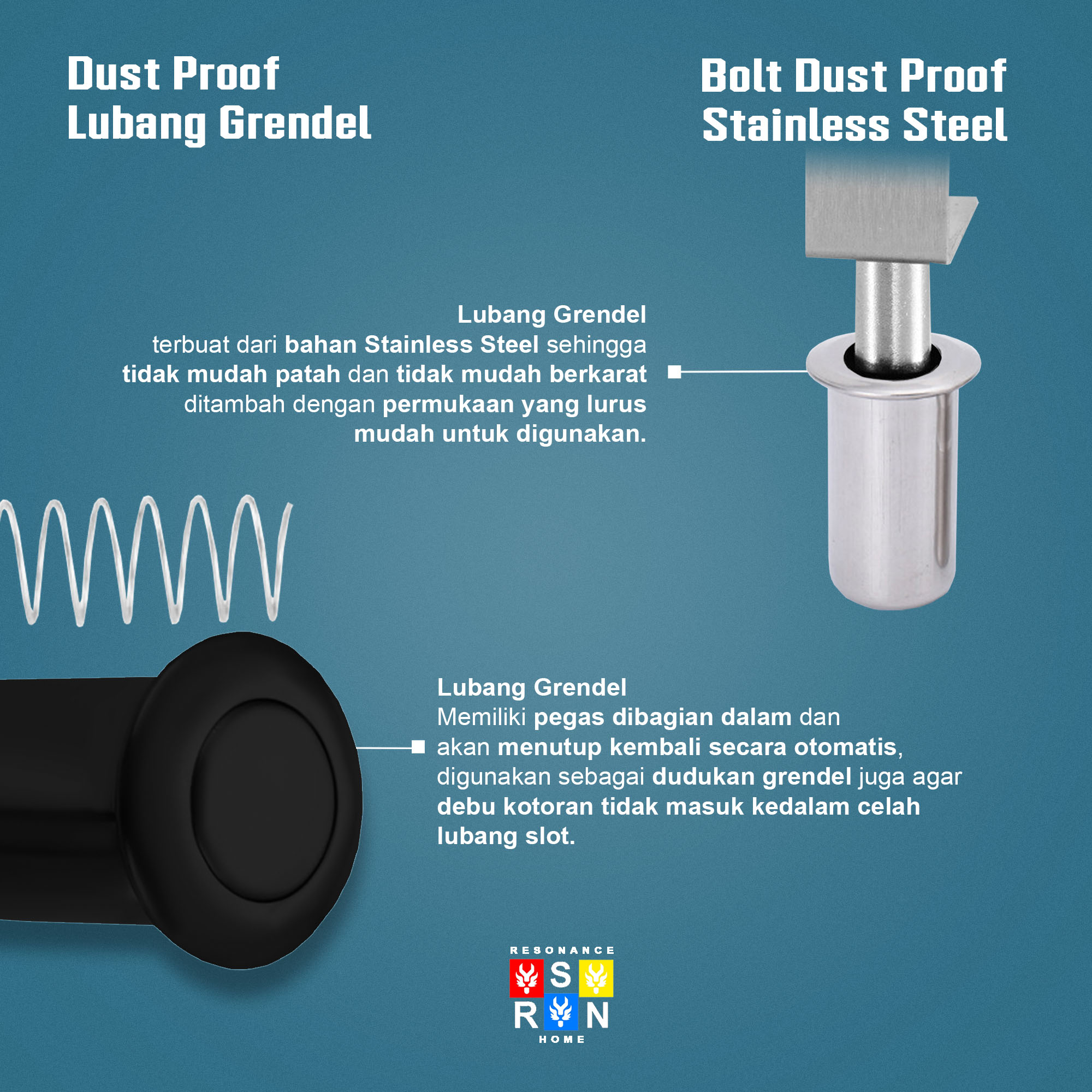 Lubang Grendel Tanam / Bolt Dust Proof RESONANCE HOME