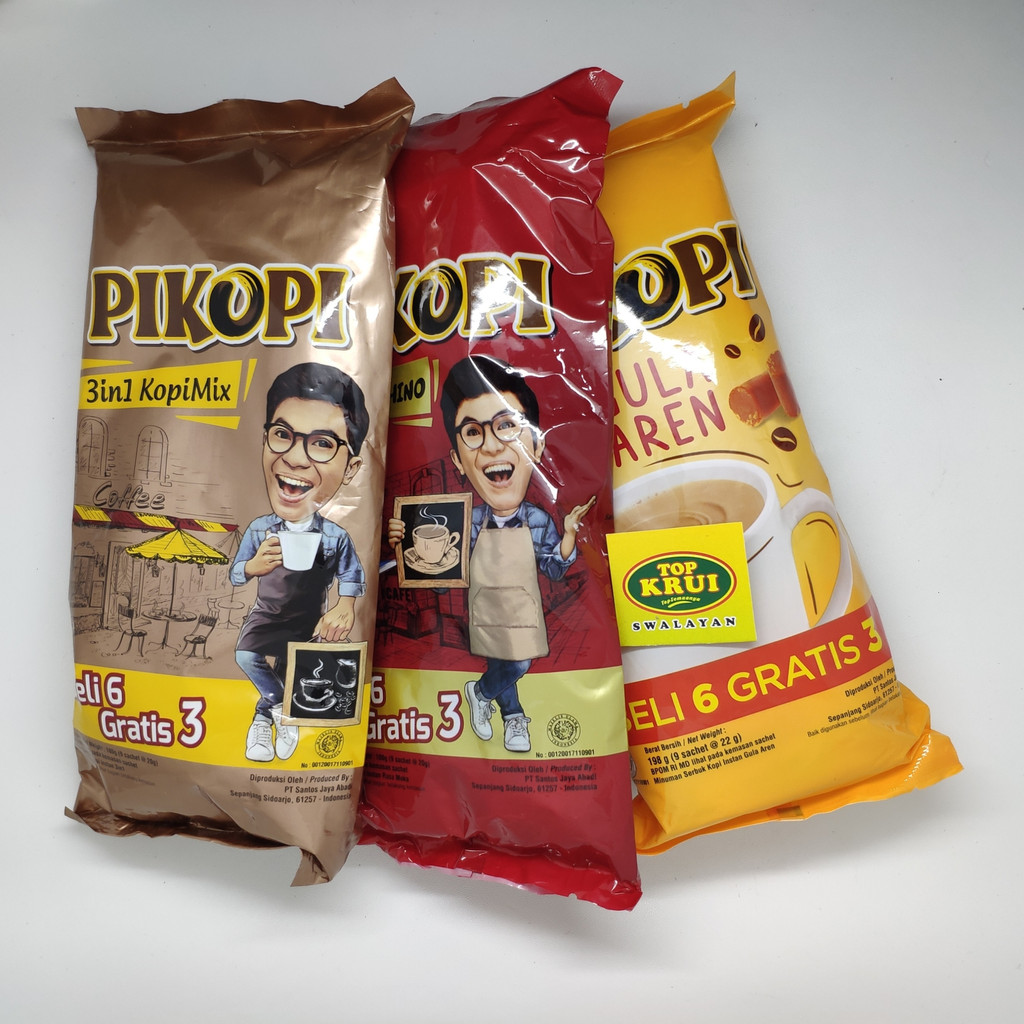 

Kopi PIKOPI 3 in 1 Kopi Mix/ Moccachino/ Gula Aren 1 Pack (9 x 20 gr)