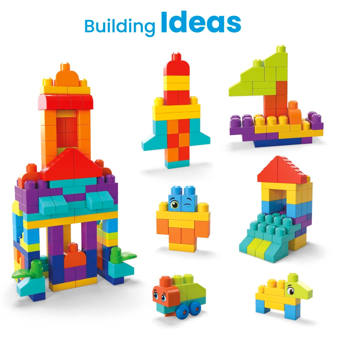 Mega Bloks Bigger Building Bag (150 pcs) - Mainan Balok Susun Edukasi Anak Balita