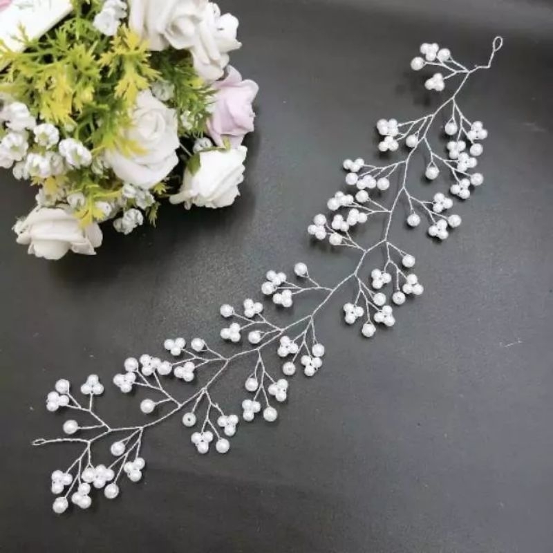 Headpice mutiara rambut/hijab pengantin/bando mutiara/aksesoris rambut