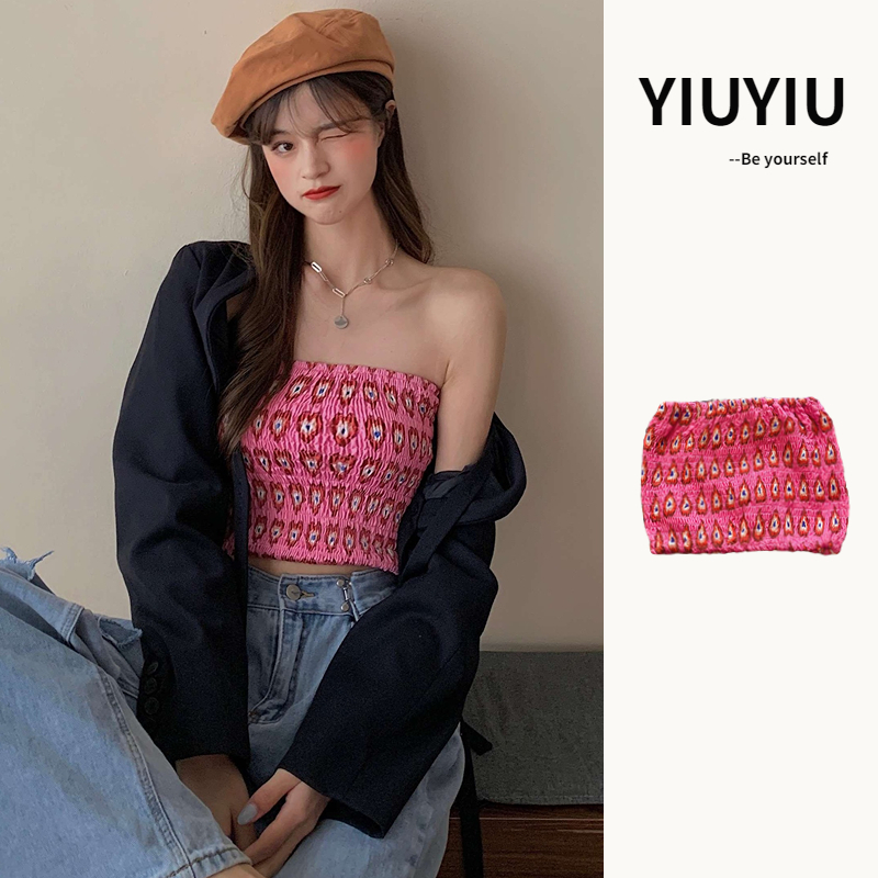 YIU YIU Rajut - Sexy Tube Crop Wanita Korean Top Elastisitas Tube Crop