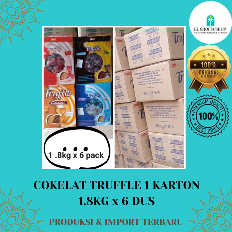 Cokelat Truffle 1 Karton 1,8Kg x 6 Dus | Cokelat Truffle Elvan 1 Karton