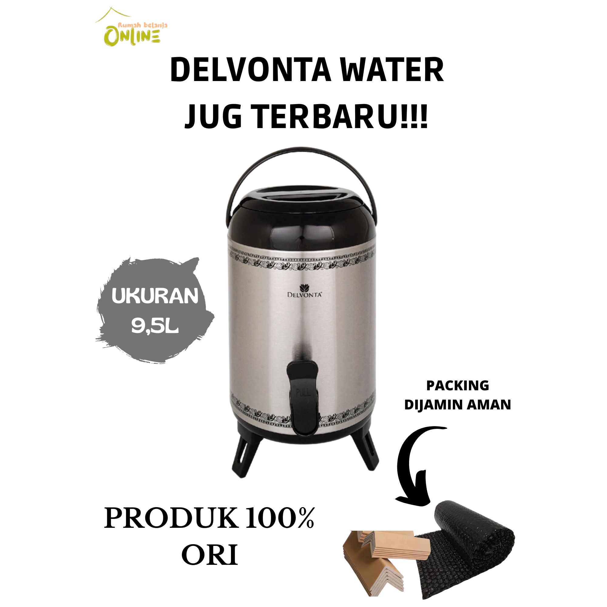 DELVONTA WATER JUG DISPENSER SILVER PRODUK TERBARU!!!