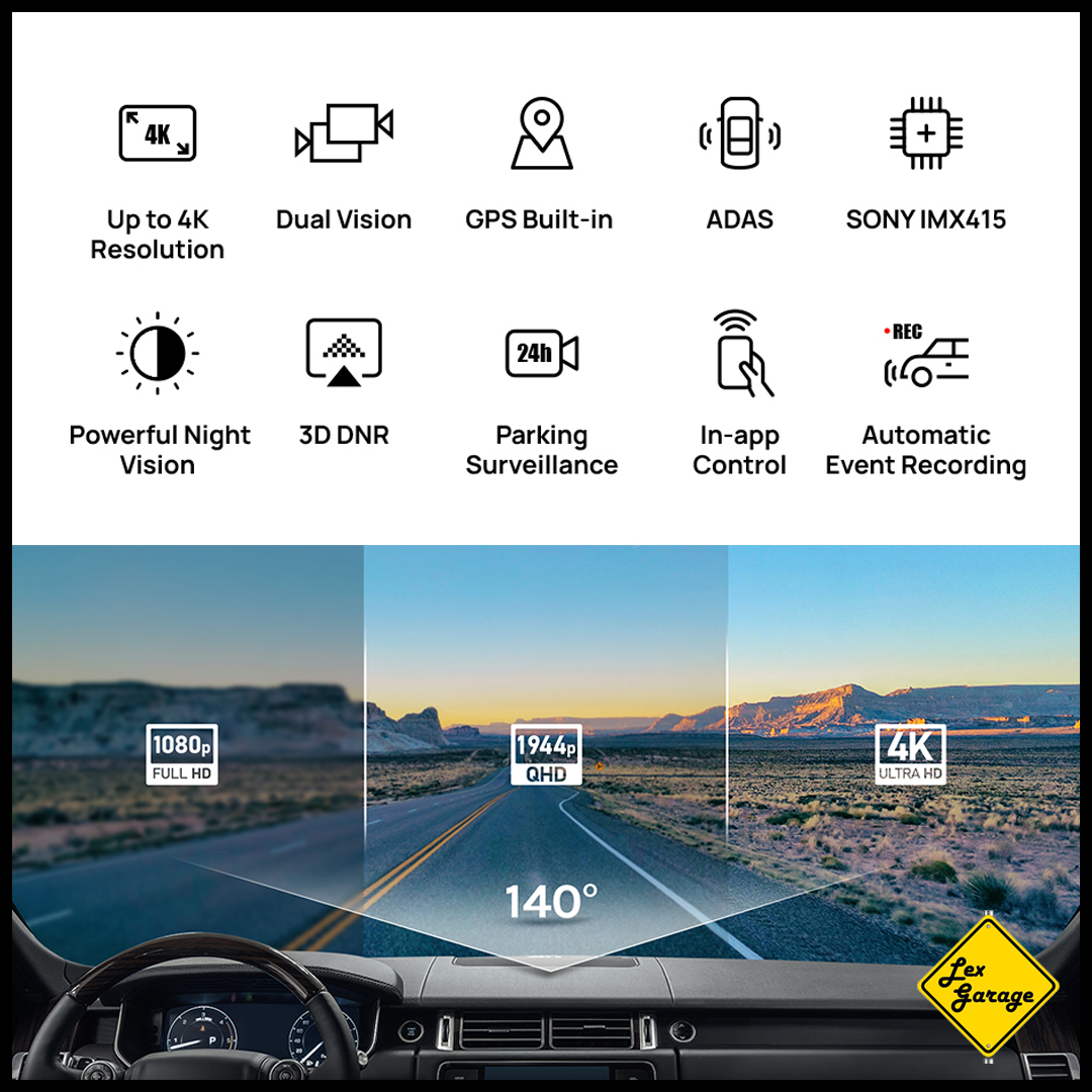 Dashcam Mobil 70mai Dash Cam Pro Plus A800S 4K Kamera Depan Belakang