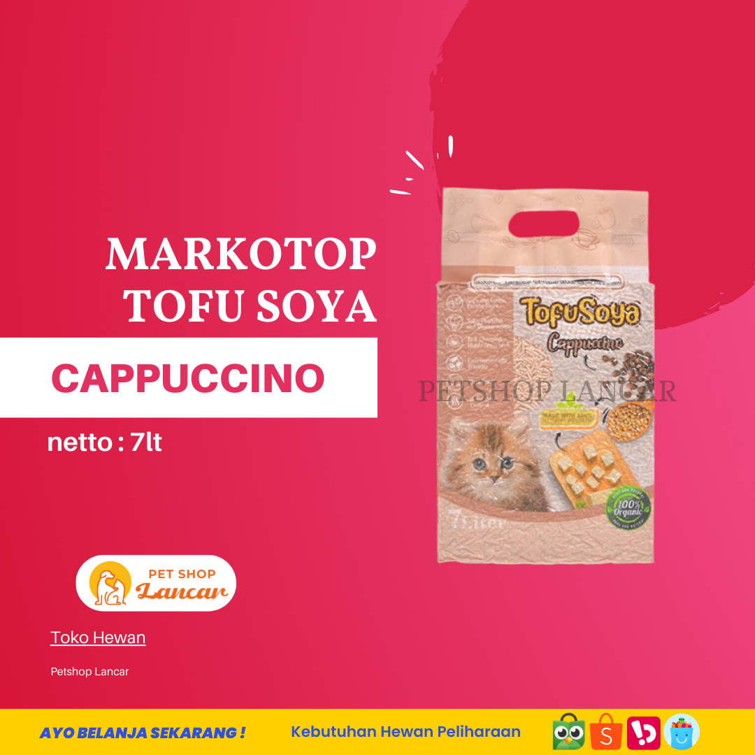 pasir kucing MARKOTOP MARKOTOPS tofu soya clump 7Liter - Cappuccino