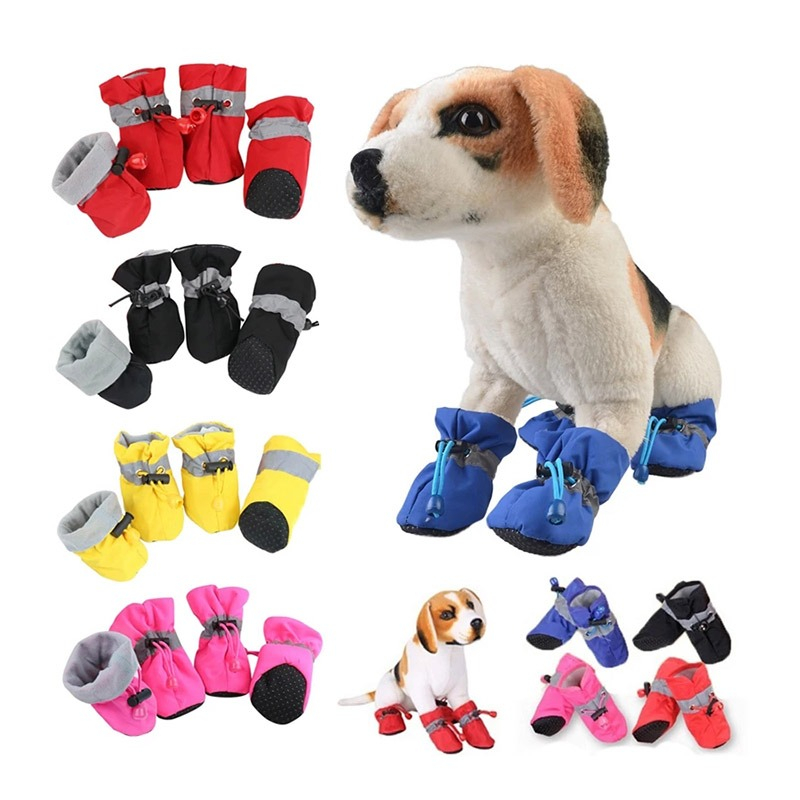 SEPATU BOOTS ANJING KUCING TEBAL ANTI AIR 4PCS - SEPATU HEWAN