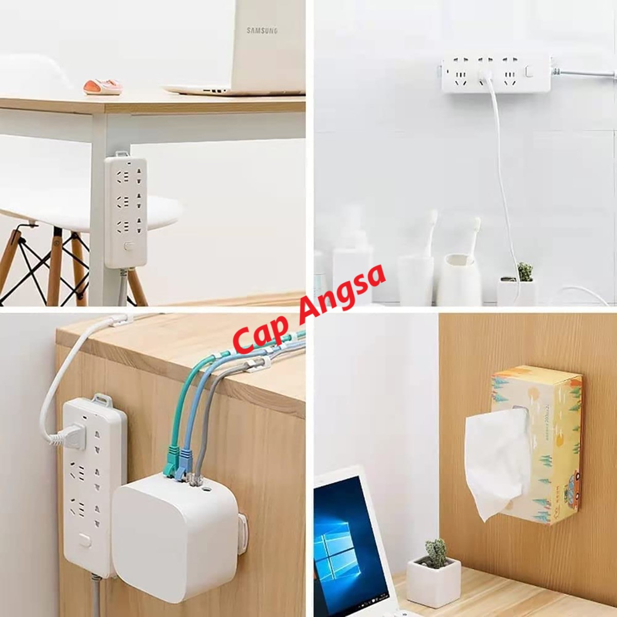 SLIDING HOOK STAND HOLDER KAIT GANTUNG GESER COLOKAN LISTRIK STOP KONTAK WIFI ROUTER FRAME PLUG PAKU