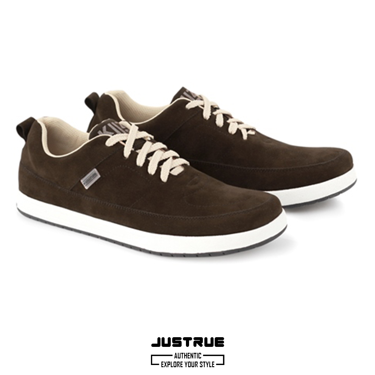 Justrue Sepatu Pria Sneakers Cokelat Original 100% 581