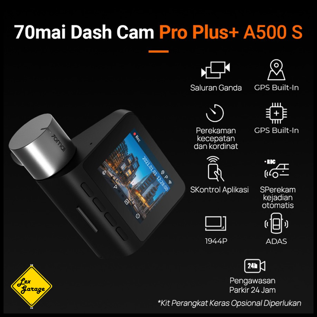 Dashcam Mobil 70mai Dash Cam Pro Plus A500S 2K Kamera Depan Belakang