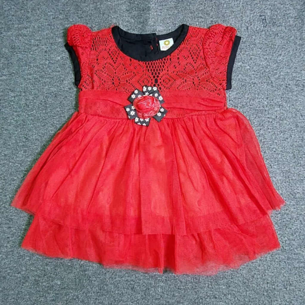 Baju Bayi Perempuan Merah Dress Gaun anak Cewek Cantik Murah Berkualitas Mall Baby