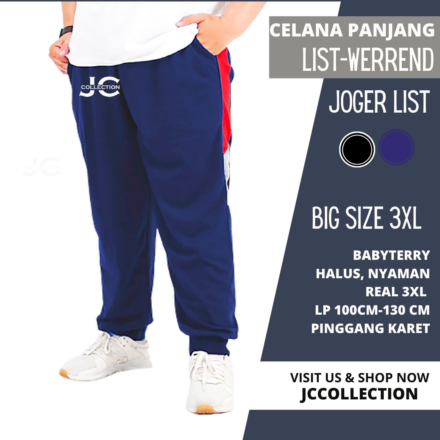 Celana Jogger Big Size 3XL Werrend / Sport Joger Pants Jumbo Size 3XL Pants -JCCollections