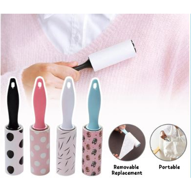 Sikat Pengangkat Serat Di Pakaian / Washable Foldable Rol / Sticky Lint Roller / Alat Pembersih Debu Kotoran Bulu Hewan Rambut Benang Remover Brush Motif Multifungsi [MF]