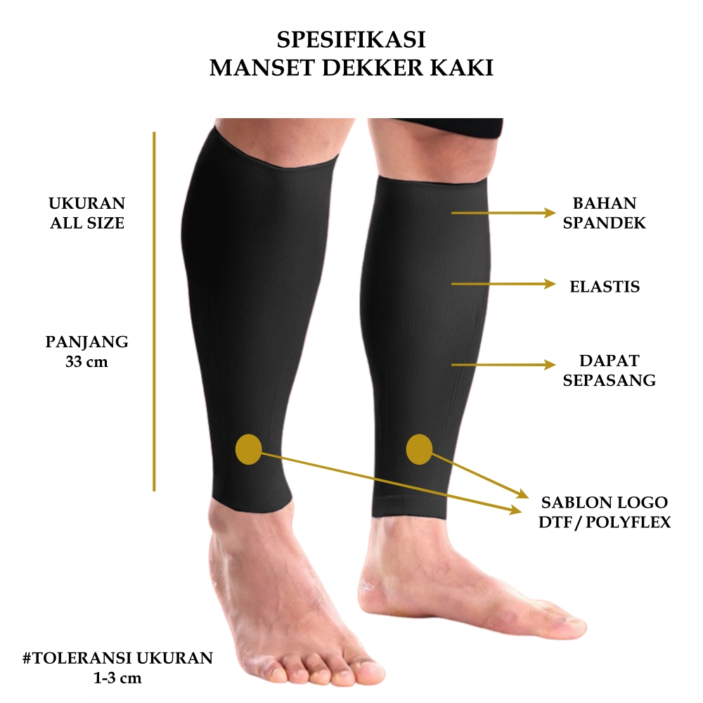 CALF SLEEVE - MANSET DEKKER KAKI PRIA WANITA MANSET DEKER OLAHRAGA VOLLY LARI BOLA FUTSAL BADMINTON