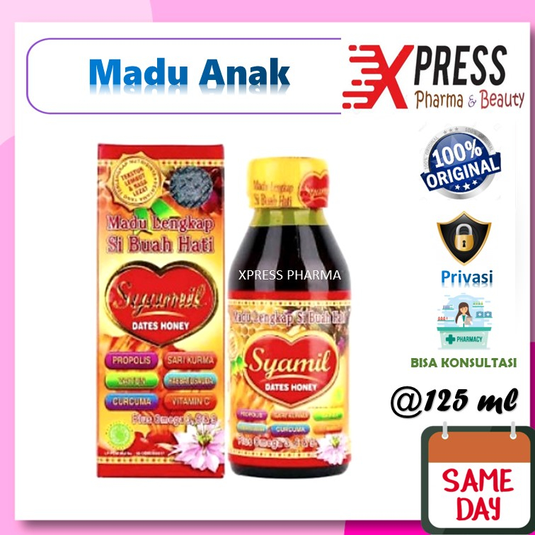 

⚡XPRESS⚡ Madu SYAMIL ANAK 125 ml Multivitamin Nafsu Makan Daya Tahan Tubuh Vitabumin Curcuma Vitamin C Propolis Siamil Siyamil Zx