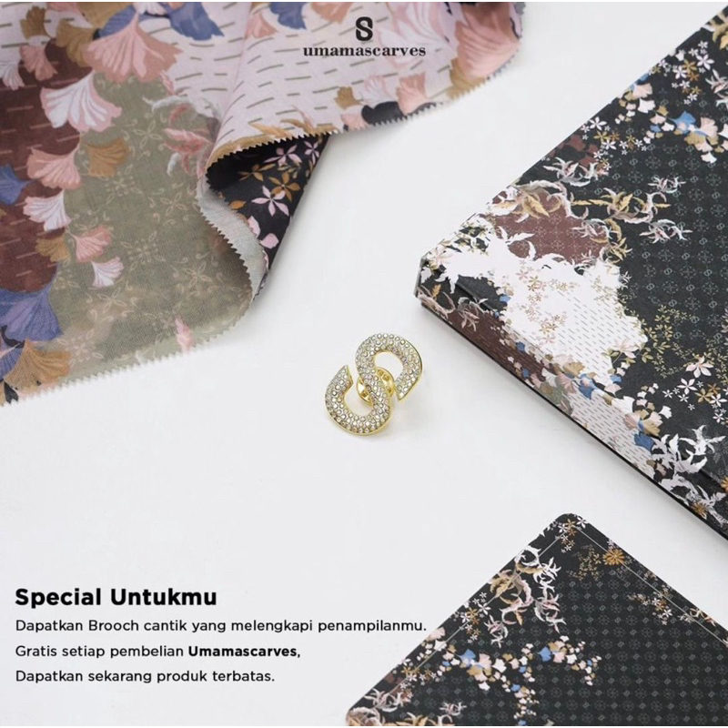 PART 1 SEGIEMPAT UMAMA SCARVES PREMIUM / DIGITAL SQUARE FREE BROOCH