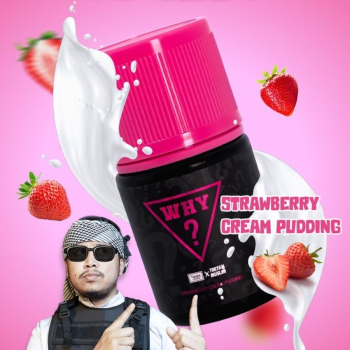 FREEBASE WHY V2 STRAWBERRY CREAM PUDDING BY TRETAN MUSLIM 100% ORI