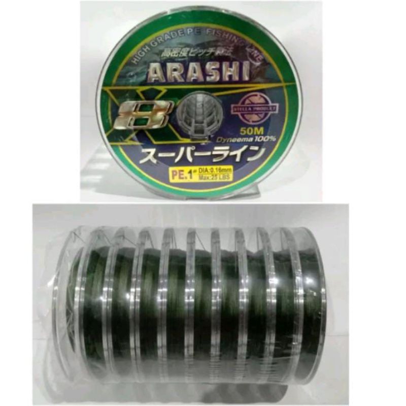 SENAR PE STELLA ARASHI X8 JAPAN QUALITY