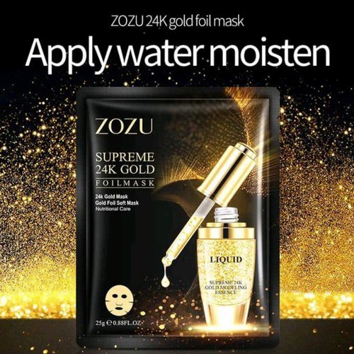 ZOZU 24K Gold Sheet Facial Mask Serum Masker Wajah Emas