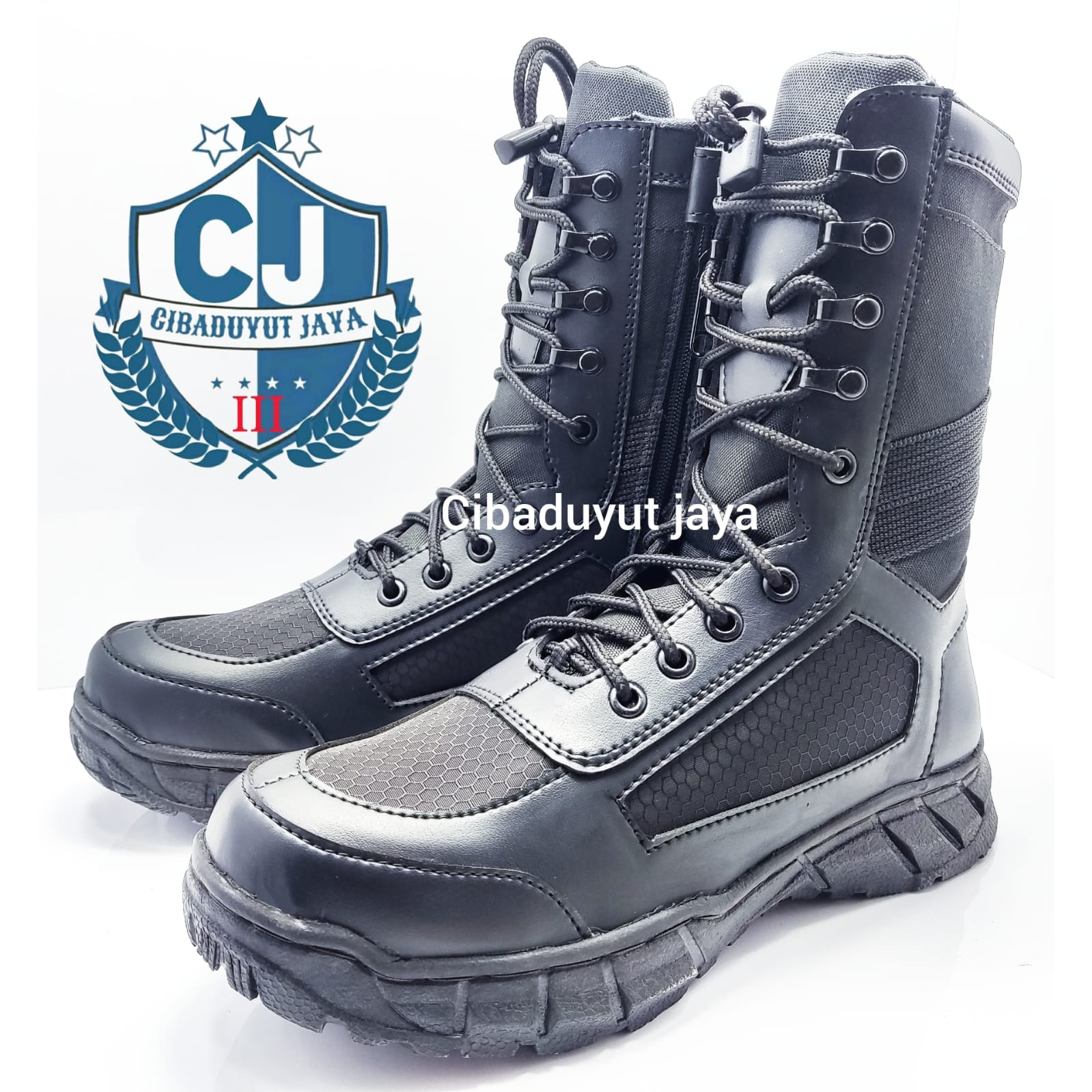 SEPATU PDL TNI POLRI SATPAM POLPP HITAM 10inchi JARING TAWON CORDURA WATERPROOF PAKAI RESLETING