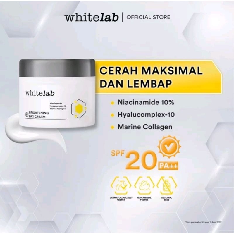 Whitelab Brightening Day Cream SPF 20 PA++ 20gr Krim Siang