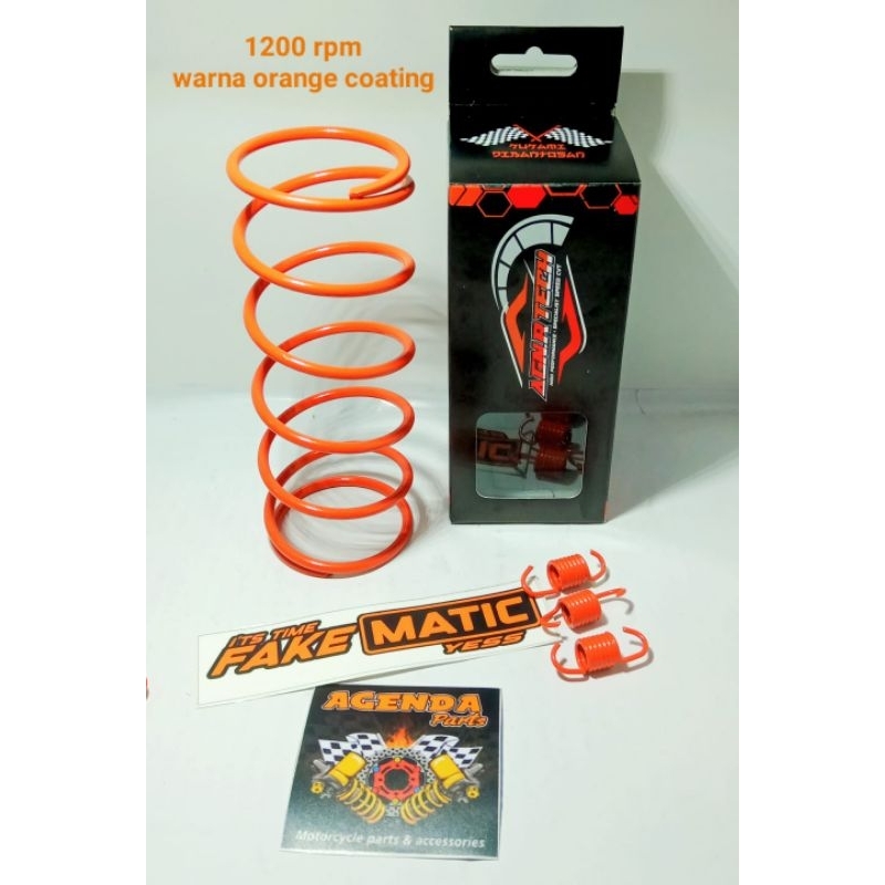 PER RACING CVT+PER SENTRI1200 RPM- AGN.R TECH (ORANGE COATING) BEAT FI SCOPPY ESP GENIO PCX ADV SPACY VARIO 110 BEAT STREET BEAT  HIGH PERFORMANCE HIGH QUALITY SPRING GRADE A+