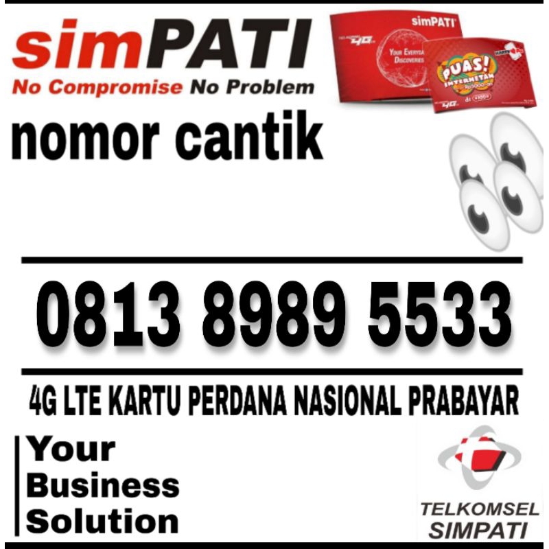 nomor cantik kartu prabayar simpati 4G LTE seri pilihan terbaik kartu perdana nasional