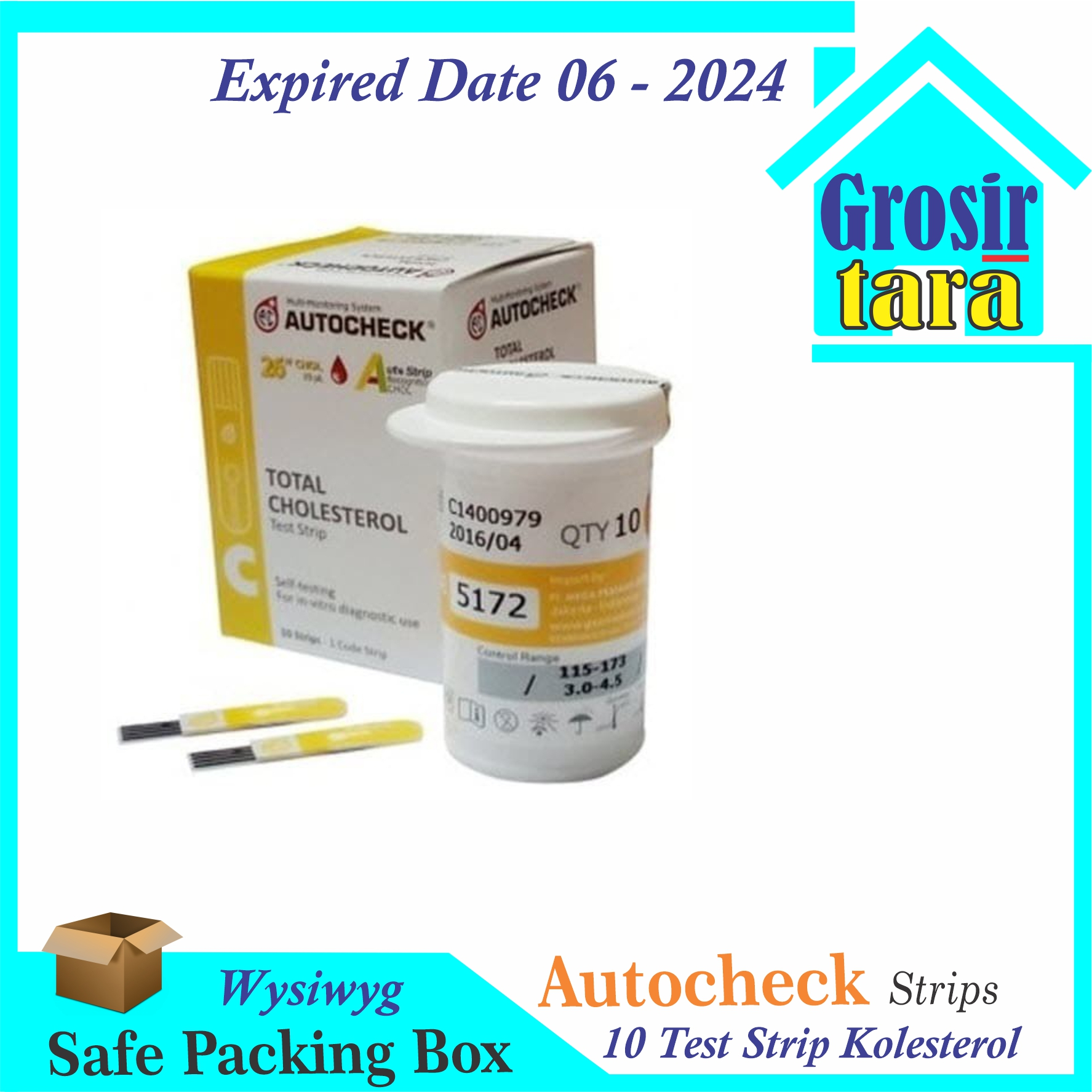 Strip Stik Kolesterol AUTOCHECK Strip Auto Check Blood Cholesterol