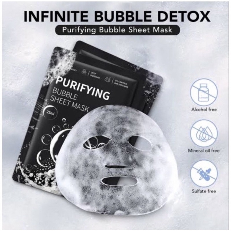 YOU Purifying Bubble Sheet Mask Bubble Detox| Masker Wajah | Moisturizer &amp; Oil Control masker Y.o.u