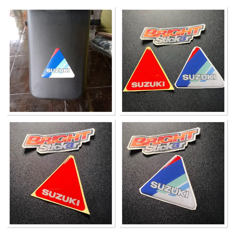 Sticker Emblem SUZUKI SLEBOR SPAKBORD Stiker Emblem SEGITIGA Timbul