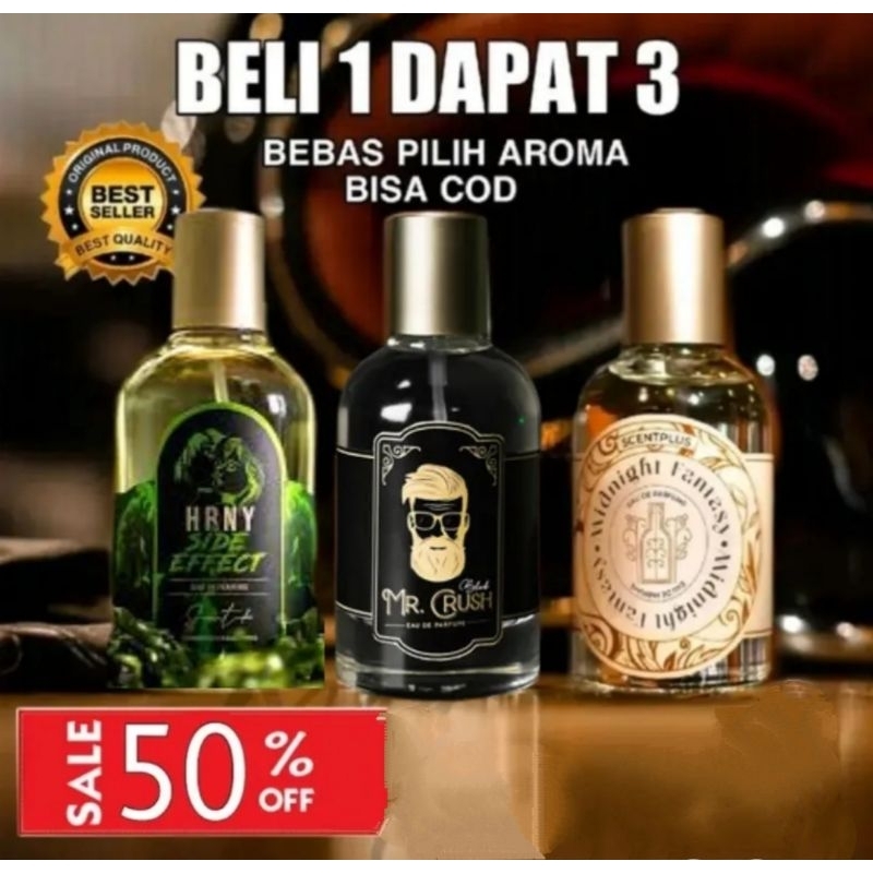 BELI 1 DAPAT 3 PCS PARFUM H.R.N.Y SIDE EFFECT WANGI TAHAN LAMA 30 ML