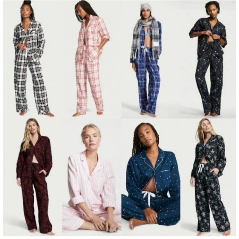 Victoria Seceret Pajamas Set | Baju Tidur Wanita | Piyama Victoria's Secret  Plaid