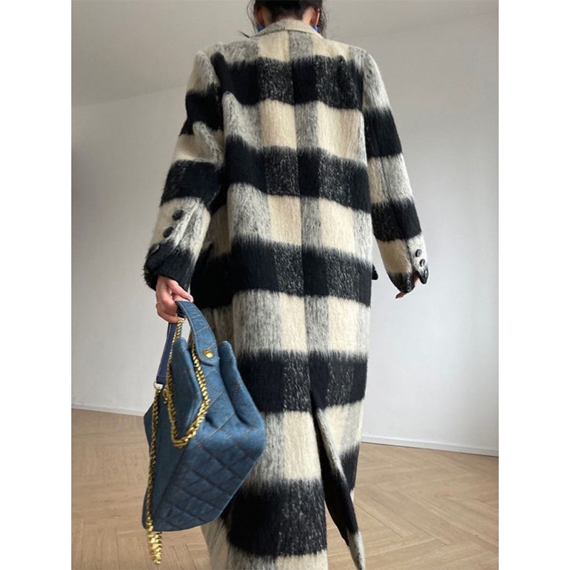 Loose Plaid Woolen Coat #1823