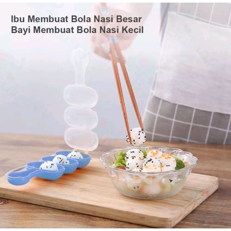 Cetakan Nasi Bulat / Cetakan Makanan Bento Nasi Anak Rice Ball Shaker Daging Bakso Rice Mould Mold Bentuk Bola Bulat Sushi Rice Ball