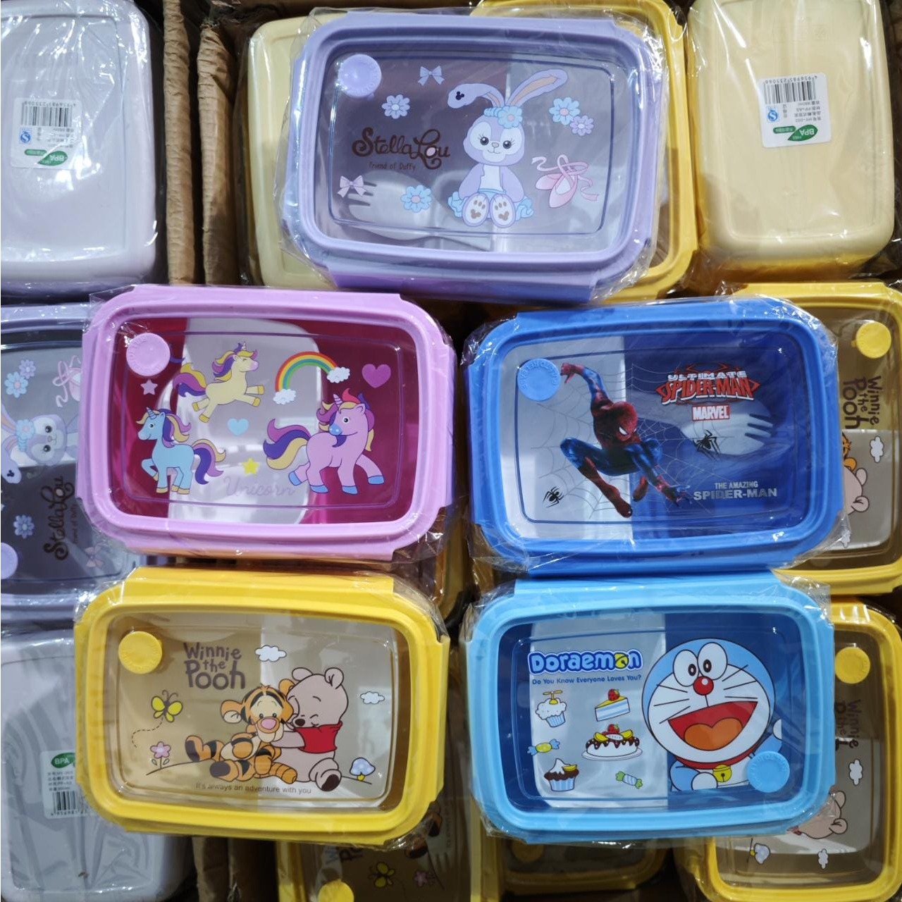 TEMPAT KOTAK BEKAL MAKAN ANAK TK SD KARAKTER ANTI TUMPAH LUNCH BOX BPA FREE