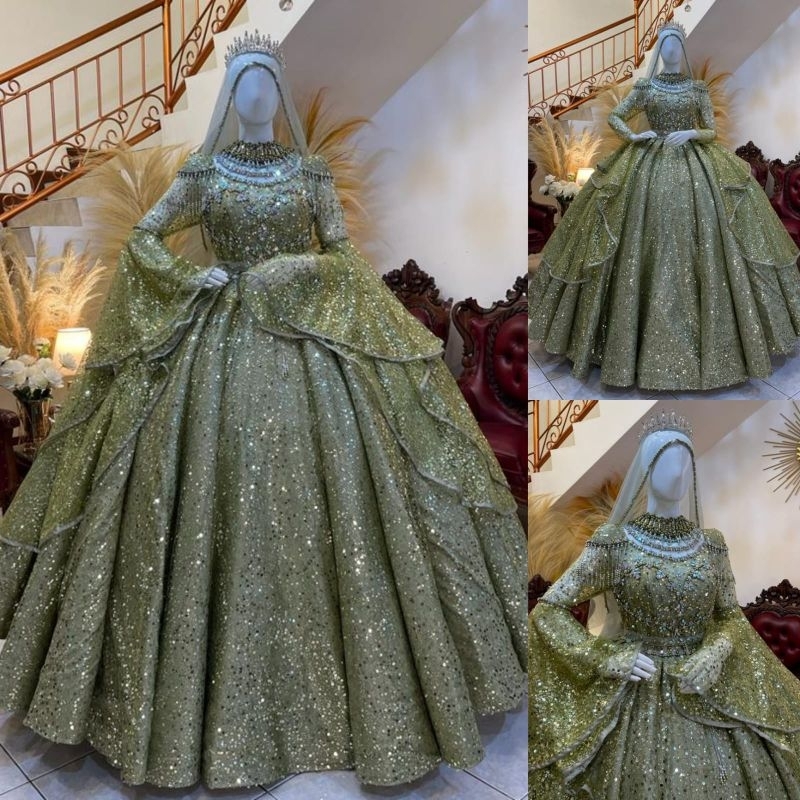 Gaun pengantin premium/Gaun pengantin squeen/Wedding dress