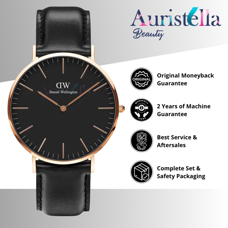 JAM TANGAN DANIEL WELLINGTON CLASSIC SHEFFIELD BLACK ROSE GOLD 40MM DW ORIGINAL
