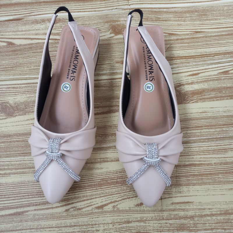 Pansus cantik kekinian heel 3cm bahan dove KF1