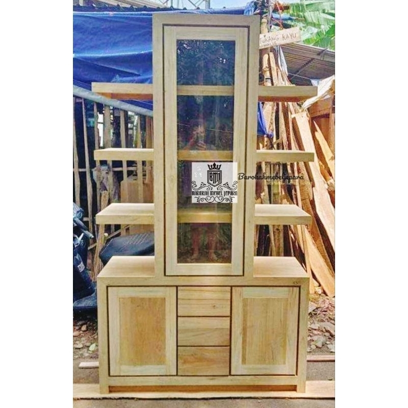 lemari hiasan minimalis / partisi penyekat ruangan minimalis 120cm / lemari pajangan / bufet pajanga