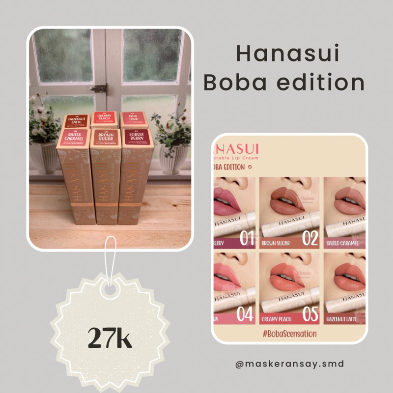 HANASUI LIPCREAM EDITION BOBA LIP CREAM BOBA EDITION HANASUI