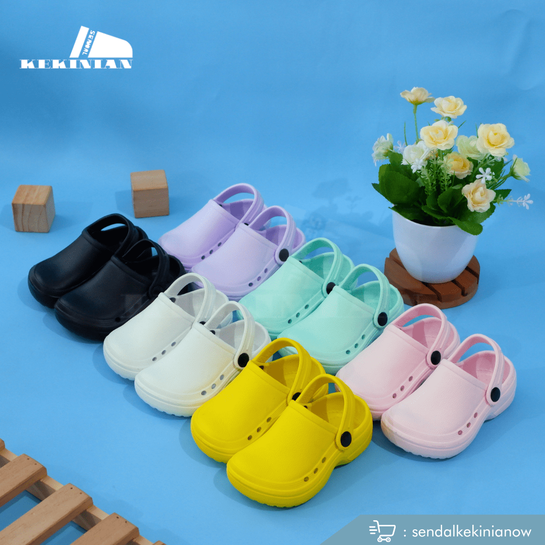 Sandal Kodok Polos Model Baim Anak Unisex / Sendal Kodok Polos Anak Kekinian