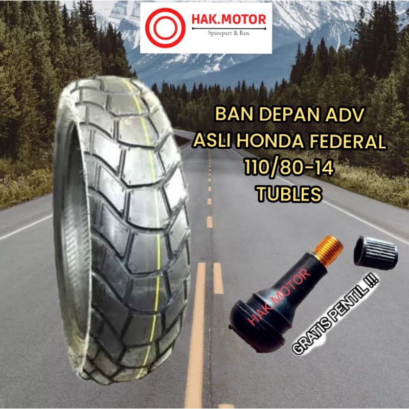 BAN DEPAN HONDA ADV ASLI ZENEOS TURINO ( 110/80-14 ) Dual purpose RING 14 tubles  DIJAMIN BARU & ASL