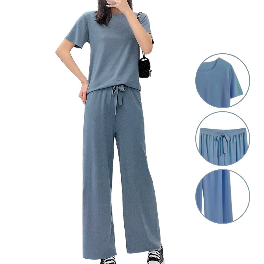 ONE SET KOREAN IMPORT BAJU WANITA POLOS LONG PANTS SWEET-yosinogawa