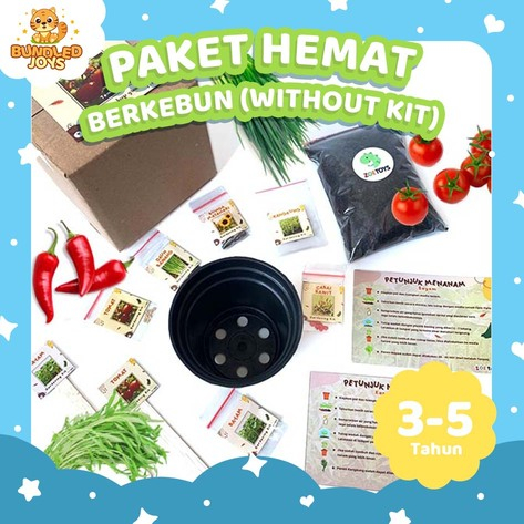 Bundled Joys Paket Hemat Berkebun 2 (Gardening Kit) | DIY Menanam Bunga Matahari Cabai Cabe Rawit Ka