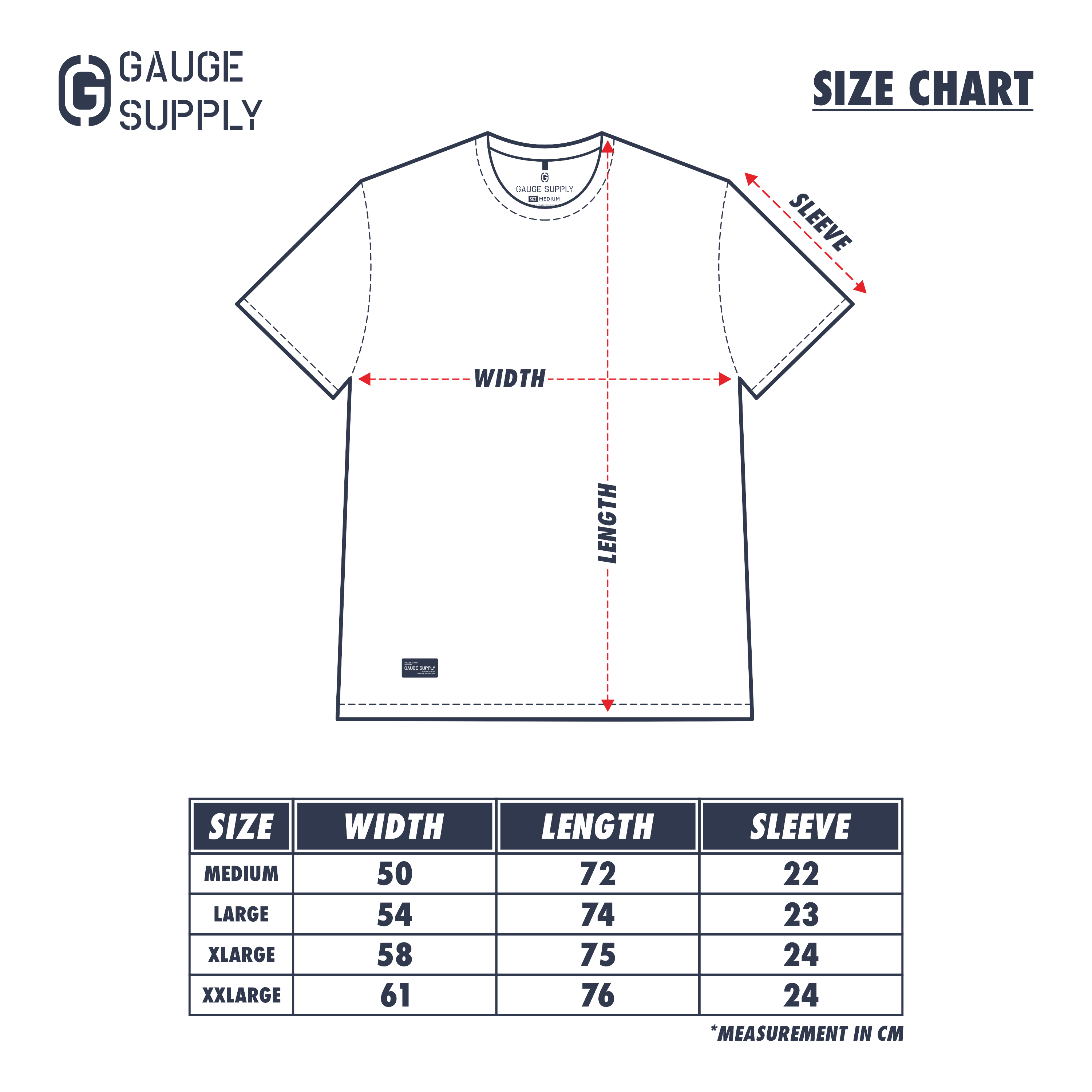 INDUSTRIAL TSHIRT-KAOS KATUN BY GAUGE SUPPLY CO